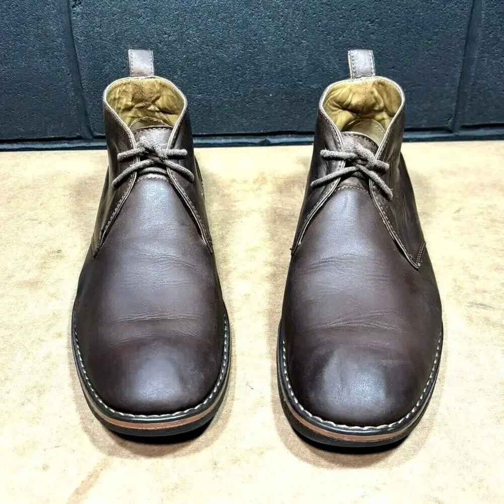 GBX Brown Leather Chukka Boots Men’s 10.5 Casual Lace Up Ankle